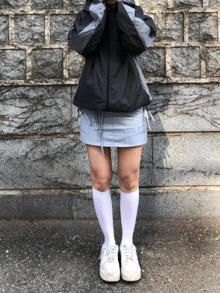 Robe Pocket Cargo Ribbon Mini Skirt