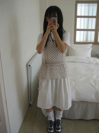 Midi flare back elastic skirt