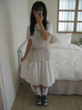 Midi flare back elastic skirt