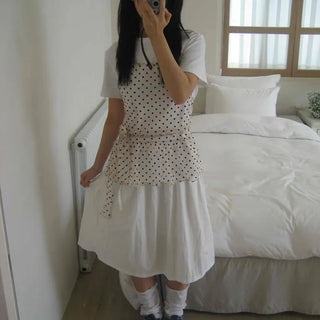 Midi flare back elastic skirt