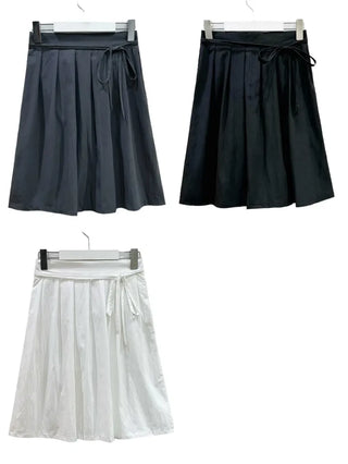 Midi flare back elastic skirt