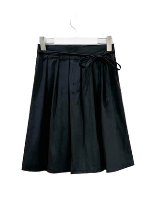 Midi flare back elastic skirt