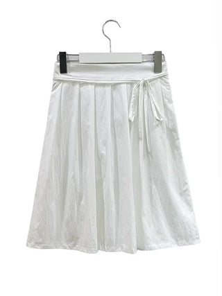 Midi flare back elastic skirt