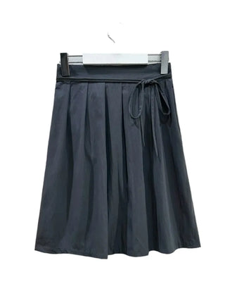 Midi flare back elastic skirt