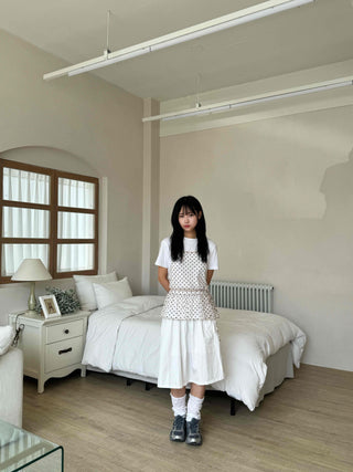 Midi flare back elastic skirt