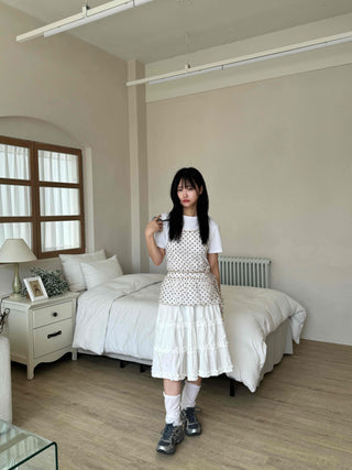 Midi frill tiered skirt