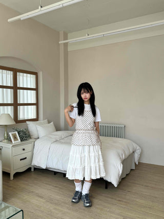 Midi frill tiered skirt