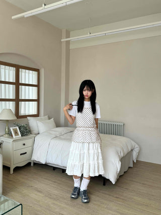 Midi frill tiered skirt