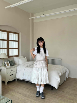 Midi frill tiered skirt