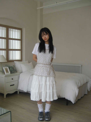 Midi frill tiered skirt