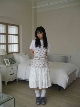 Midi frill tiered skirt