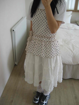Midi frill tiered skirt