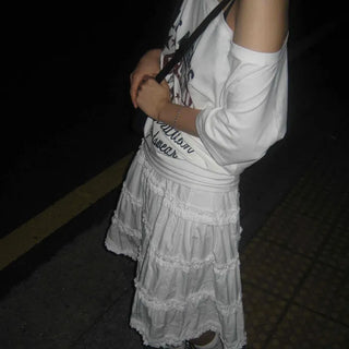 Midi frill tiered skirt