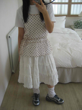 Midi frill tiered skirt