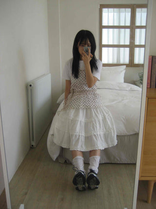 Midi frill tiered skirt