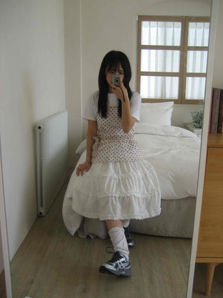 Midi frill tiered skirt