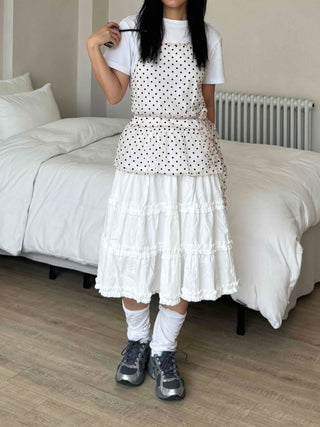 Midi frill tiered skirt