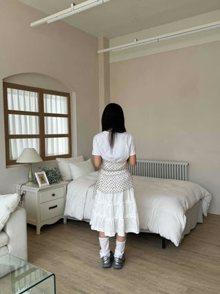 Midi frill tiered skirt