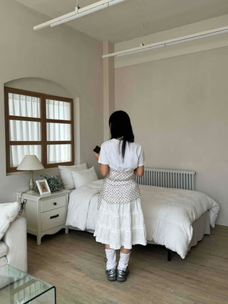 Midi frill tiered skirt