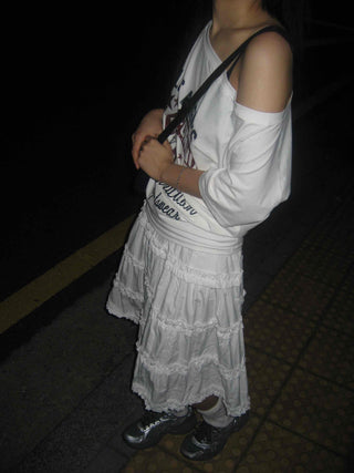 Midi frill tiered skirt