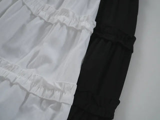 Midi frill tiered skirt