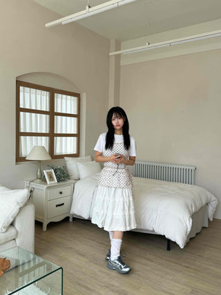 Midi frill tiered skirt