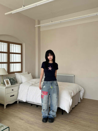 Vintage Star Graphic Basic Short Sleeve