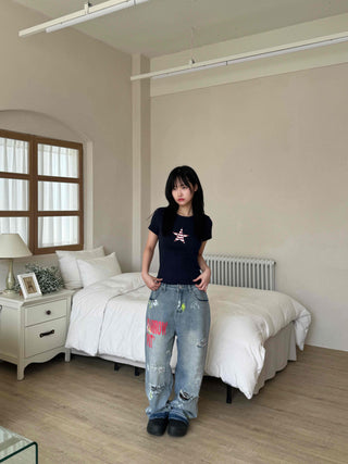 Vintage Star Graphic Basic Short Sleeve