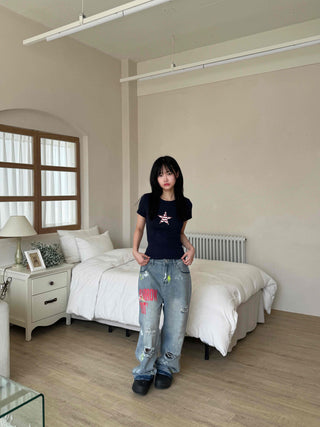 Vintage Star Graphic Basic Short Sleeve