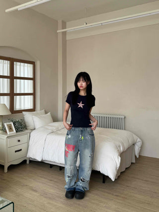 Vintage Star Graphic Basic Short Sleeve