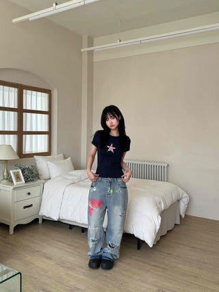 Vintage Star Graphic Basic Short Sleeve