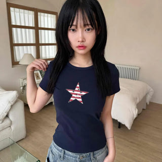 Vintage Star Graphic Basic Short Sleeve