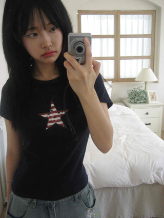 Vintage Star Graphic Basic Short Sleeve