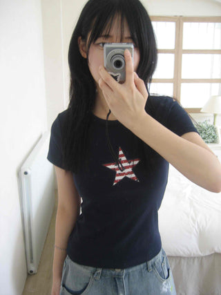 Vintage Star Graphic Basic Short Sleeve
