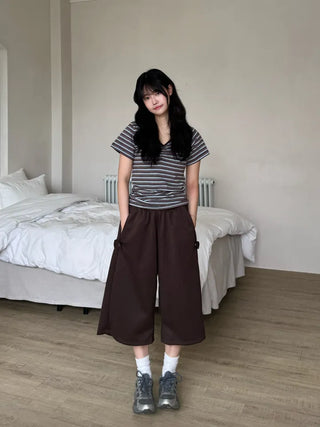 Dilo Casual Plain Wide Short Pants