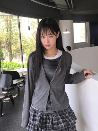 Kir Striped Long Sleeve Cardigan