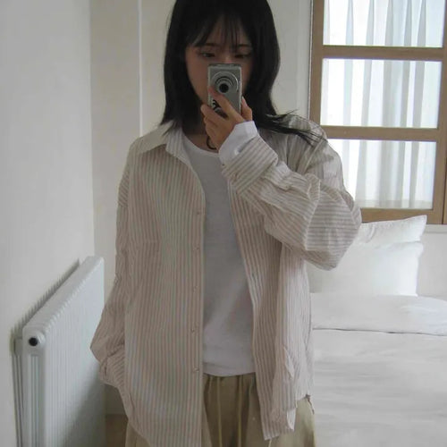 Pure Oversized Striped Shirt