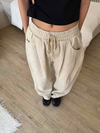 Cotton Pintuck Wide Fit Plain Long Pants