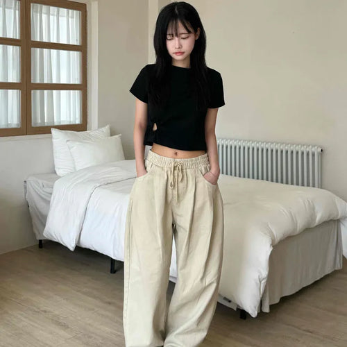 Cotton Pintuck Wide Fit Plain Long Pants