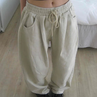 Cotton Pintuck Wide Fit Plain Long Pants