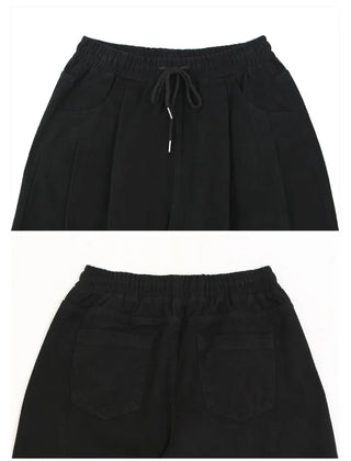 Cotton Pintuck Wide Fit Plain Long Pants