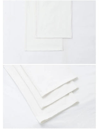Cotton Pintuck Wide Fit Plain Long Pants