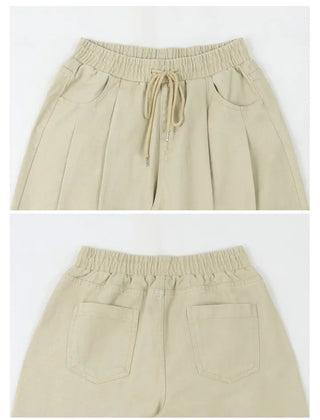 Cotton Pintuck Wide Fit Plain Long Pants