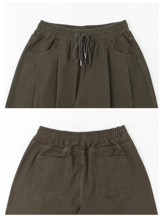 Cotton Pintuck Wide Fit Plain Long Pants