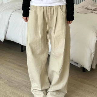 Cotton Pintuck Wide Fit Plain Long Pants