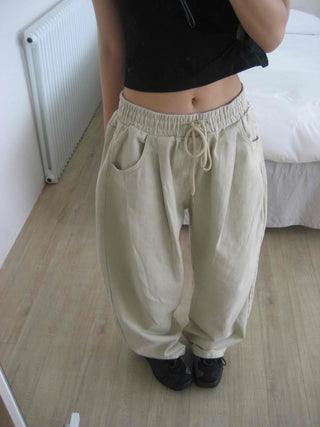 Cotton Pintuck Wide Fit Plain Long Pants