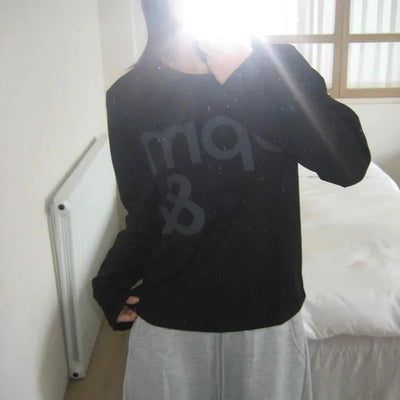 Daily Semi-Crop Printed Long Sleeve T-shirt