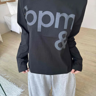 Daily Semi-Crop Printed Long Sleeve T-shirt