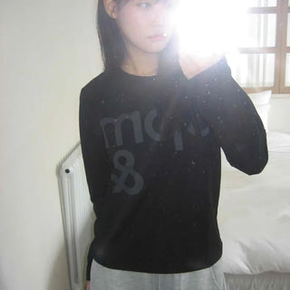 Daily Semi-Crop Printed Long Sleeve T-shirt