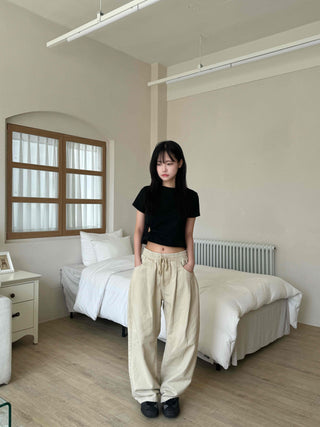 Street Heart Punching/Eyelet Shirring Short Sleeve T-shirt
